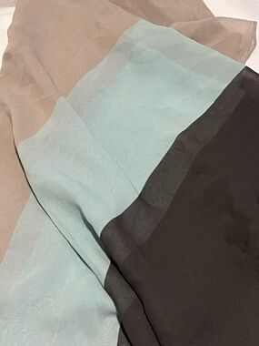 Jewell Island Hopper Lightweight Sarong Scarf in Brown, Light Blue & Taupe
